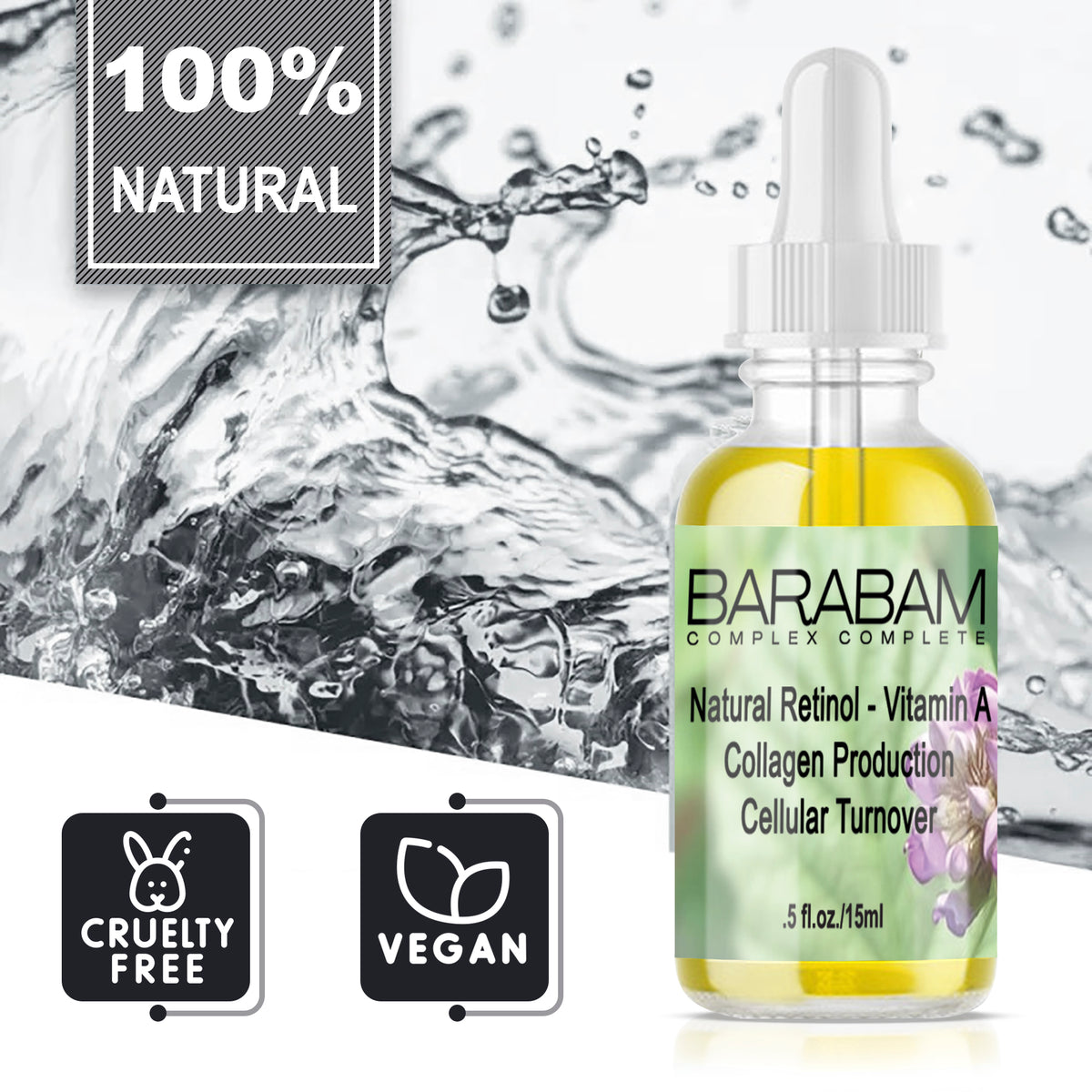 100% Natural Bakuchiol Serum + Exotic Baobab & Moringa Oils
